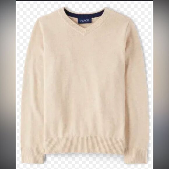 Children’s Place boys tan cream sweater 7/8 medium 100% cotton - Picture 1 of 6